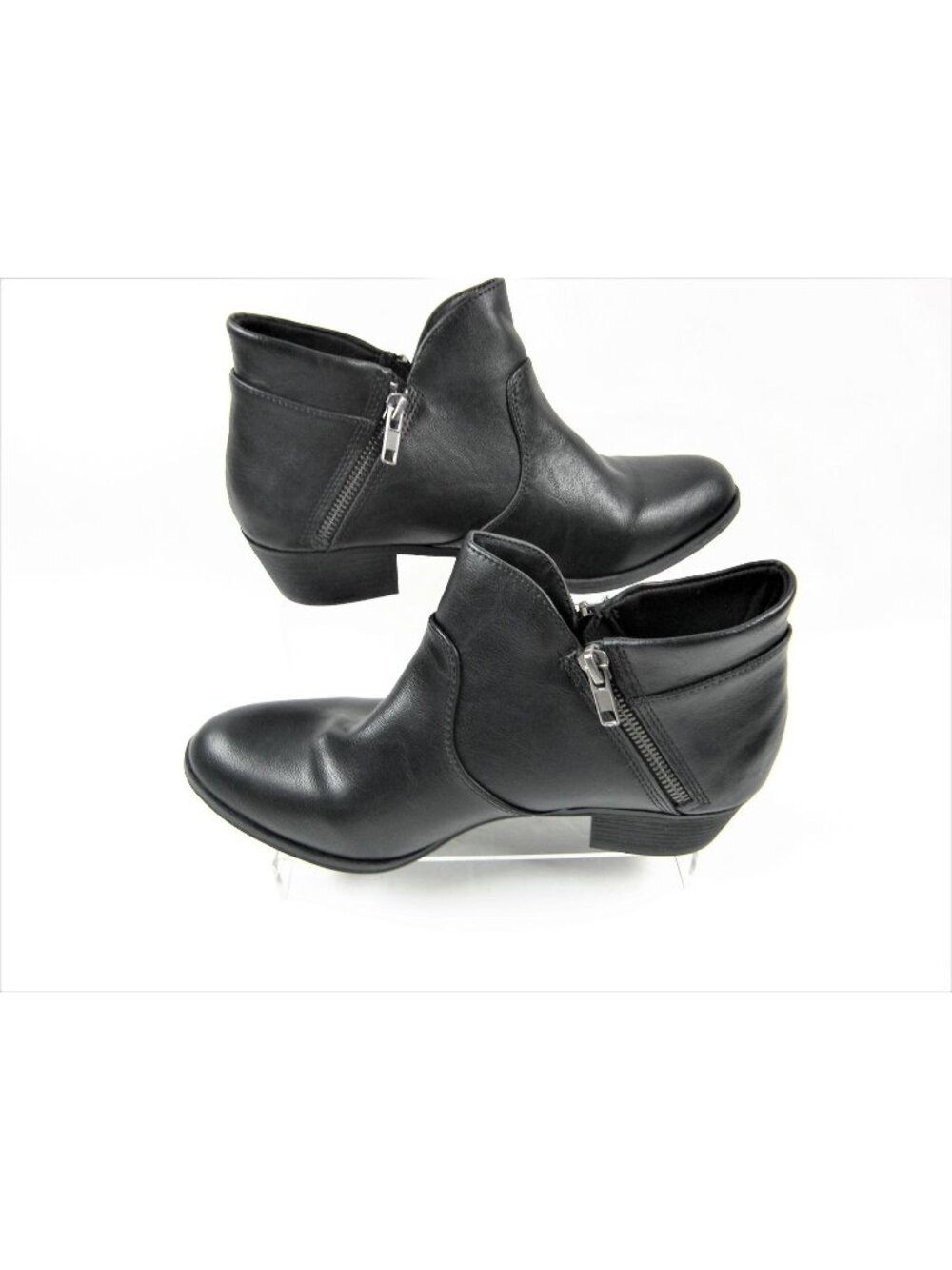 Sun + Stone Women's Abby Double Zip up Bootie Shoes Black Size 9M new